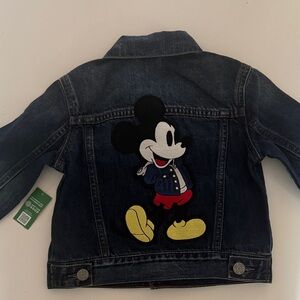 NWT Kids Denim Jacket with Mickey Mouse Patch